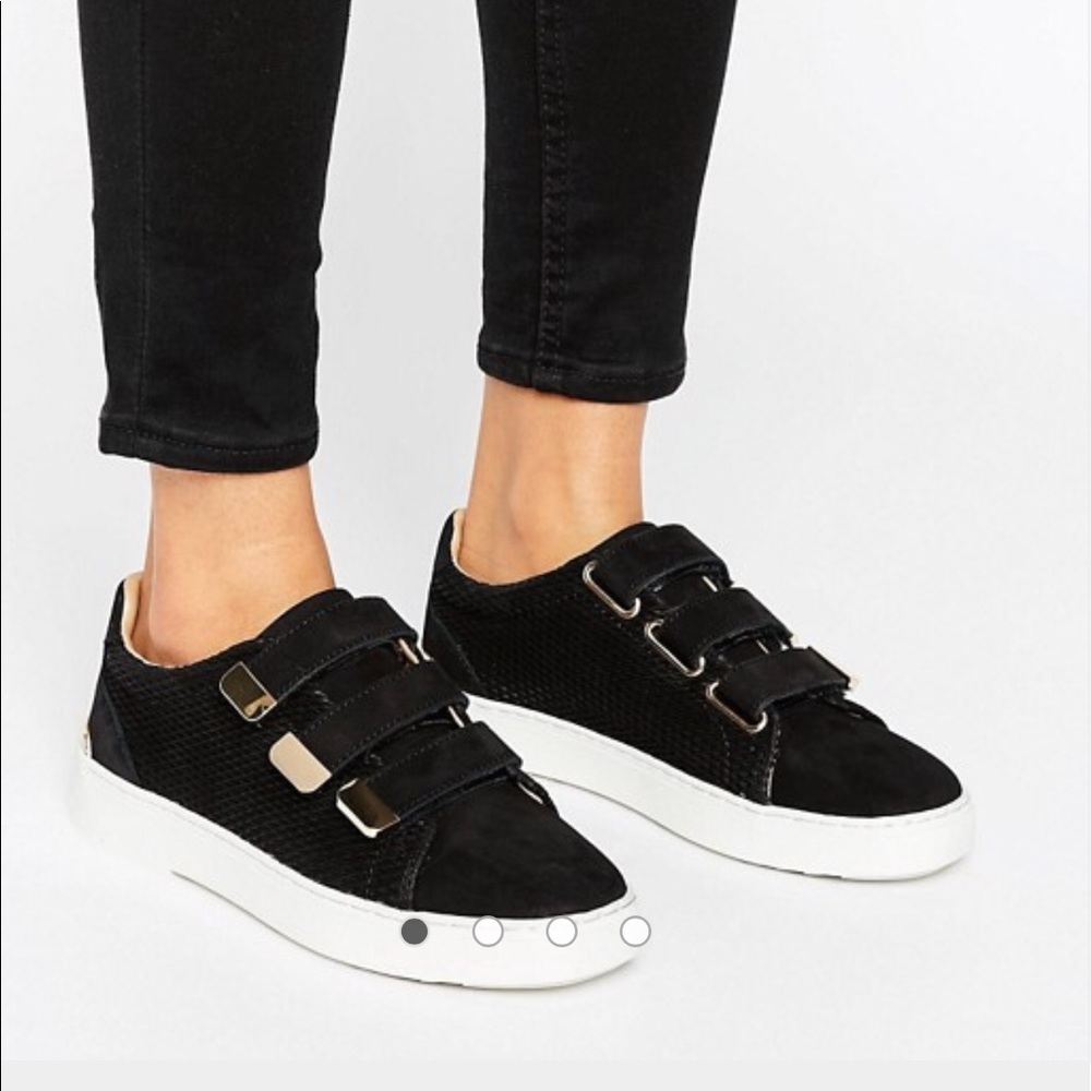 ALDO black multi strap sneakers